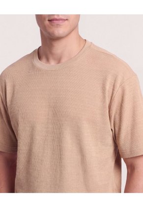Camiseta Regular Preteñida Klang  Para Hombre Café Ostu