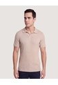 Polo Tricot Line Texture  Para Hombre Camel Ostu de Ostu