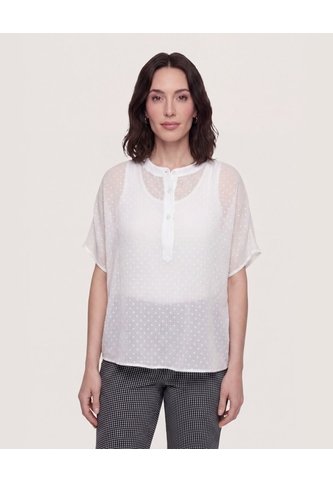 Blusa Mesh Estampada  Para Mujer Crema Ostu Ostu