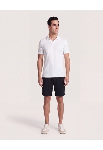 Polo Tricot Line Texture  Para Hombre Crema Ostu Ostu