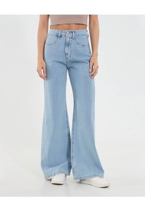 Jean Para Mujer Wide-Leg Color Azul Marca Ostu #40160593
