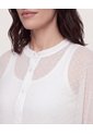 Blusa Mesh Estampada  Para Mujer Crema Ostu de Ostu