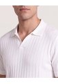 Polo Tricot Line Texture  Para Hombre Crema Ostu de Ostu