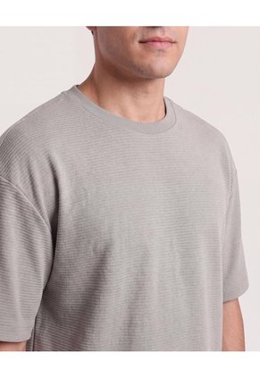 Camiseta Oversize Texturizada  Para Hombre Verde Ostu