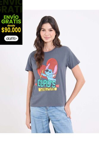 Camiseta  Para Mujer Manga Corta Cuello Redondo Color Gris Marca Ostu #40092743 Ostu