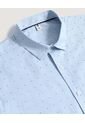 Camisa  Para Hombre Manga Corta Con Bolsillo Cuello C Color Azul Marca Ostu #60010881 de Ostu