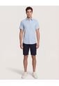 Camisa  Para Hombre Manga Corta Con Bolsillo Cuello C Color Azul Marca Ostu #60010881 de Ostu