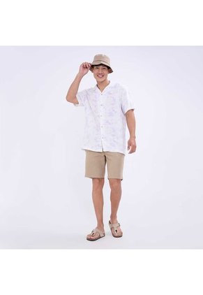 Camisa Para Hombre Manga Corta Sin Bolsillo Color Lila Marca Ostu #60010731