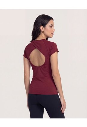 Camiseta Para Mujer Manga Corta Color Vino Marca Ostu #40092168