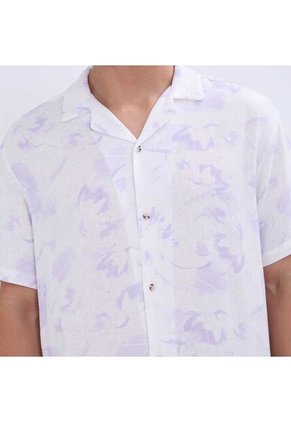 Camisa Para Hombre Manga Corta Sin Bolsillo Color Lila Marca Ostu #60010731