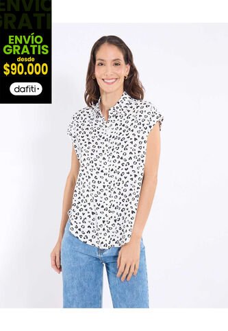Camisa  Para Mujer Manga Corta Color Negro Marca Ostu #40010357 Ostu