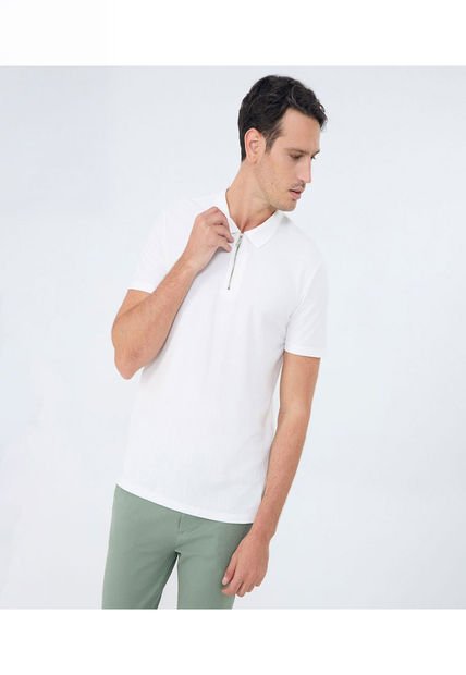 Polo Para Hombre Cuello Tejido Sin Bolsillo Color Crema Marca Ostu #60110730