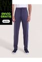 Pantalón Con Contraste Lateral  Para Hombre Azul Ostu de Ostu