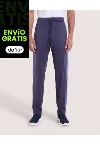 Pantalón Con Contraste Lateral  Para Hombre Azul Ostu Ostu