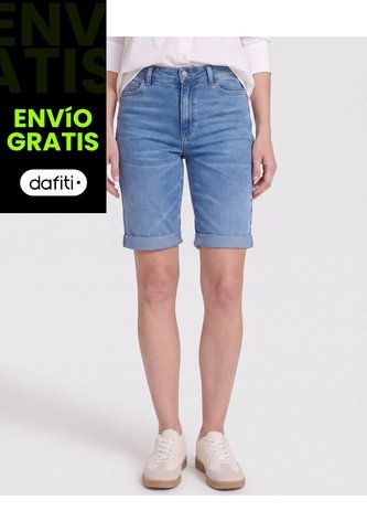 Bermuda Denim  Para Mujer Azul Ostu Ostu