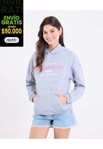 Buzo  Para Mujer Hoodie Color Gris Marca Ostu #40060506 Ostu