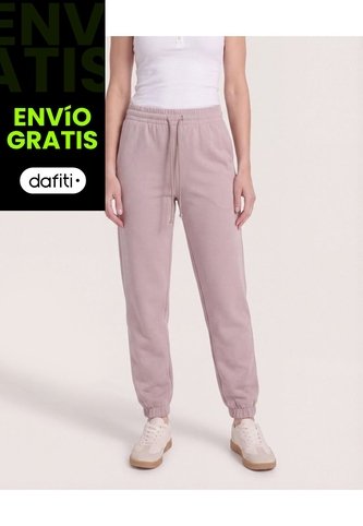 Jogger Unicolor  Para Mujer Beige Ostu Ostu