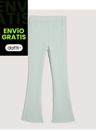 Pantalón Flare Texturizado Para Niña  Infantil Niña Verde Ostu Ostu