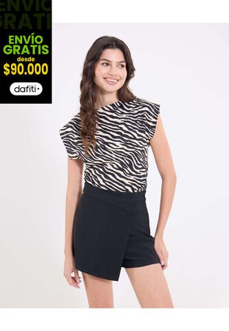 Camiseta  Para Mujer Manga Corta Cuello Redondo Color Negro Marca Ostu #40092787 Ostu