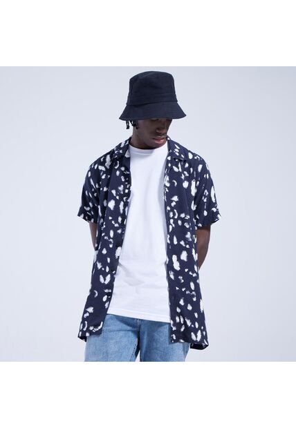 Camisa Para Hombre Manga Corta Sin Bolsillo Color Negro Marca Ostu #60010584