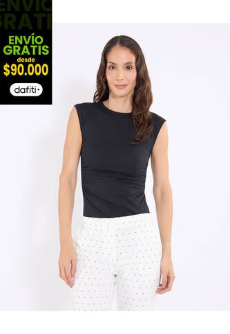 Camiseta  Para Mujer Manga Sisa Cuello Redondo Color Negro Marca Ostu #40092763 Ostu