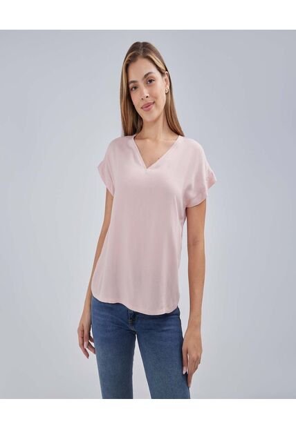 Blusa Para Mujer Manga Corta Color Naranja Marca Ostu #40121002