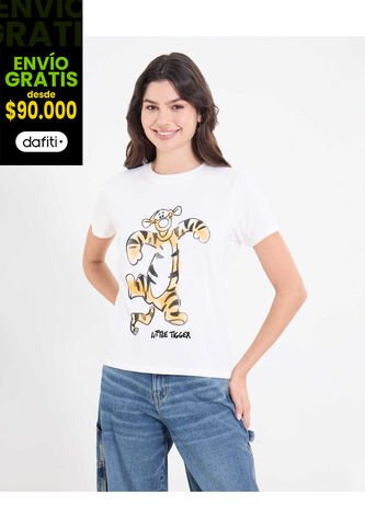 Camiseta  Para Mujer Manga Corta Cuello Redondo Color Crema Marca Ostu #40092753 Ostu