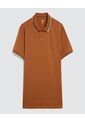 Polo Para Hombre Cuello Tejido Sin Bolsillo Color Café  Marca Ostu #60110715 de Ostu