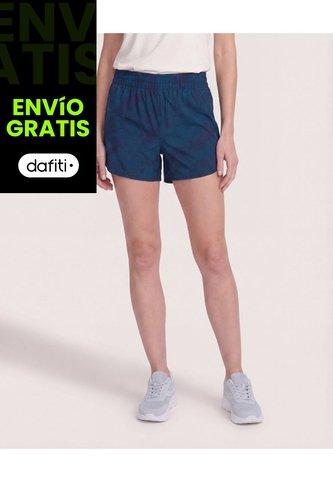 Short Estampado Difuminado  Para Mujer Azul Ostu Ostu