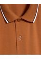 Polo Para Hombre Cuello Tejido Sin Bolsillo Color Café  Marca Ostu #60110715 de Ostu