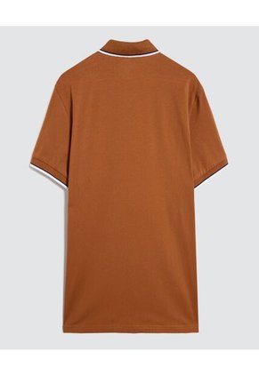 Polo Para Hombre Cuello Tejido Sin Bolsillo Color Café  Marca Ostu #60110715