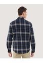 Camisa Para Hombre Manga Larga Sin Bolsillo Cuello Casual M Color Azul Marca Ostu #60010813 de Ostu