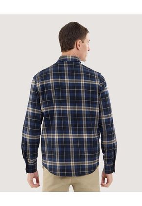Camisa Para Hombre Manga Larga Sin Bolsillo Cuello Casual M Color Azul Marca Ostu #60010813