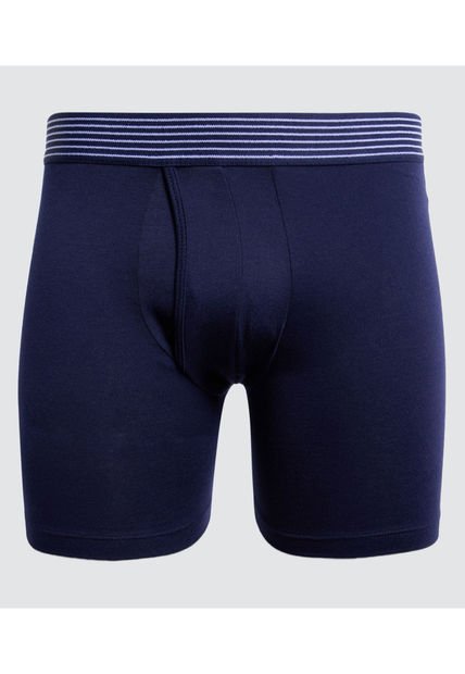 Boxer Para Hombre Bragueta Medio Algodón Color Azul  Marca Ostu #60000414