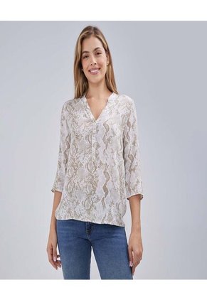 Blusa Para Mujer Manga 3/4 Color Verde Marca Ostu #40121035