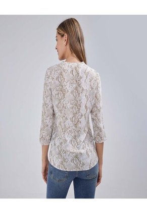 Blusa Para Mujer Manga 3/4 Color Verde Marca Ostu #40121035