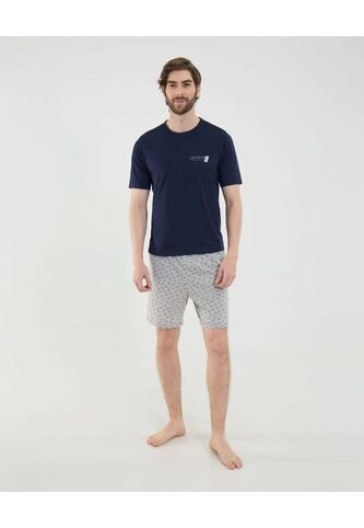 Pijama Para Hombre M/C P/C Color Azul Marca Ostu #60040203 Ostu