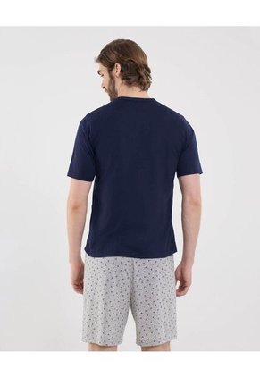 Pijama Para Hombre M/C P/C Color Azul Marca Ostu #60040203