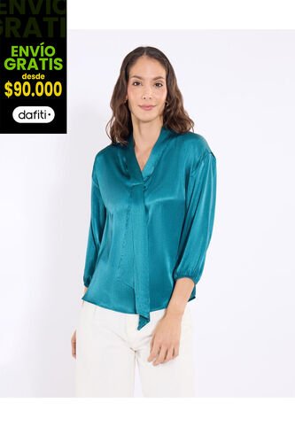 Blusa  Para Mujer Manga Larga Color Verde Marca Ostu #40121272 Ostu