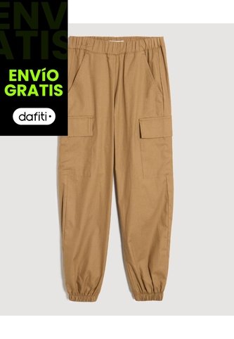 Pantalón Jogger Cargo Para Niña  Infantil Niña Café Ostu Ostu