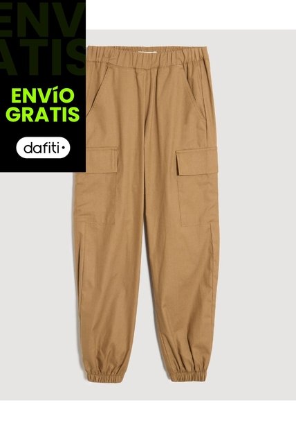Pantalón Jogger Cargo Para Niña  Infantil Niña Café Ostu