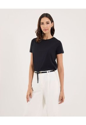 Camiseta Para Mujer Manga Corta Color Negro Marca Ostu #40092193