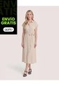 Vestido Camisero Unciolor  Para Mujer Piel Ostu de Ostu