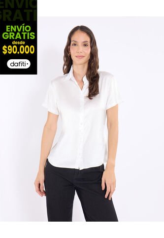 Camisa  Para Mujer Manga Corta Color Crudo Marca Ostu #40010372 Ostu