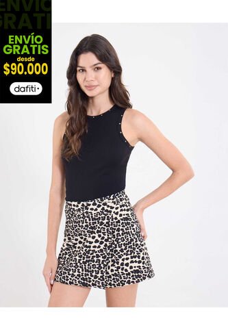 Camiseta  Para Mujer Manga Sisa Cuello Redondo Color Negro Marca Ostu #40092555 Ostu