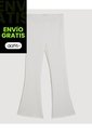 Pantalón Flare Texturizado Para Niña  Infantil Niña Crema Ostu de Ostu