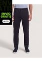 Pantalón Con Lineas En Contraste  Para Hombre Negro Ostu de Ostu