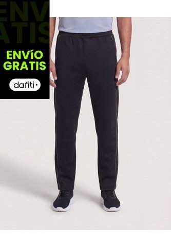 Pantalón Con Lineas En Contraste  Para Hombre Negro Ostu Ostu