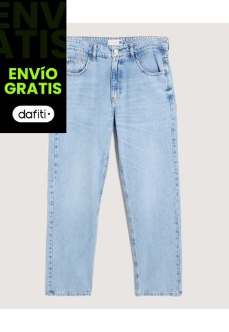 Jean Straight Claro  Para Hombre Azul Ostu Ostu