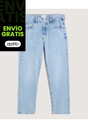 Jean Straight Claro Para Hombre Azul Ostu